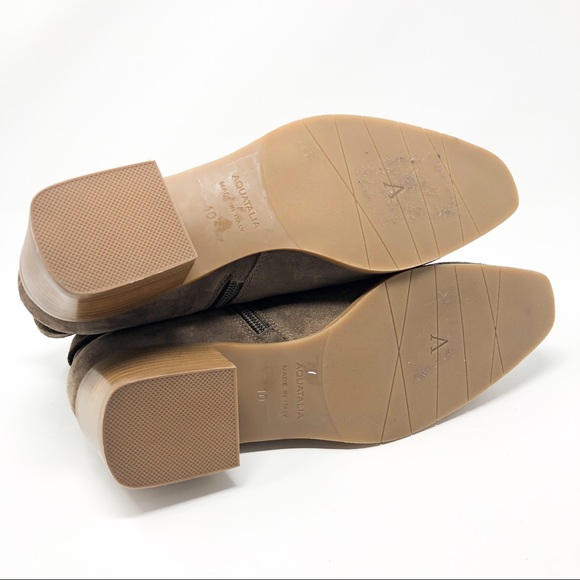 NEW Aquatalia Faria Taupe Buckle Ankle Boots 10 - Picture 6 of 8